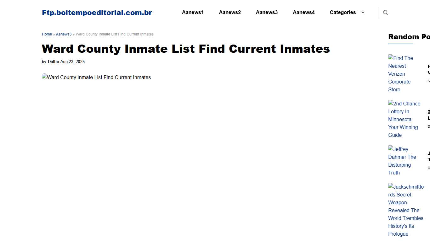 Ward County Inmate List Find Current Inmates
